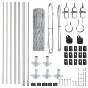 vidaXL Žoga āķis Sudraba 10 x 0,4 m (13 mm siets) Tērauds