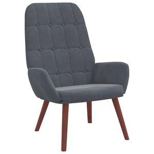 vidaXL atpūtas krēsls, tum&scaron;i pelēks samts
