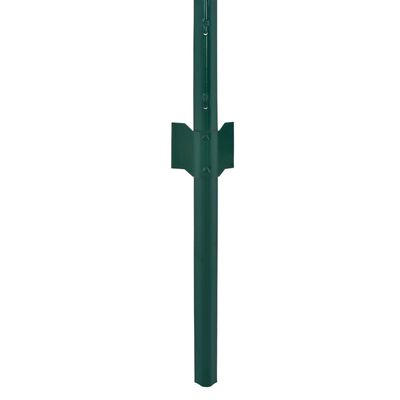vidaXL stiepļu žogs ar stabiem, 25x2 m, zaļš tērauds