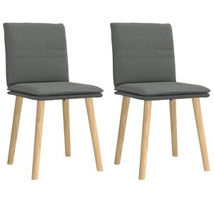 vidaXL virtuves krēsli, 2 gab., tum&scaron;i pelēks audums