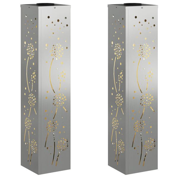 vidaXL Saules LED ceļa gaisma 2 pcs Rūsa Cinkots