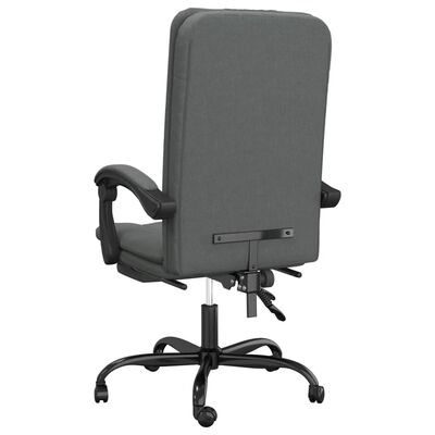 vidaXL biroja krēsls, atgāžams, tumši pelēks audums