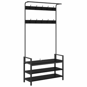 vidaXL Pakaramais Melns ozols 95 x 34 x 184 cm Inženierijas koks