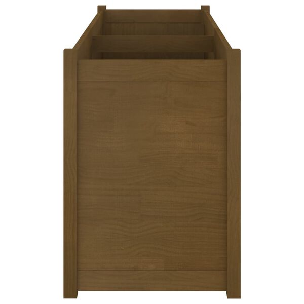 vidaXL dārza puķu kaste, medus brūna, 150x50x70 cm, priedes masīvkoks