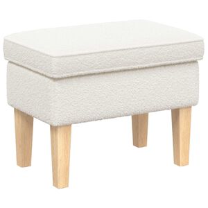 vidaXL Pēdu soliņ&scaron; Krēmkrāsa 55 x 35 x 41 cm Boucl&eacute;