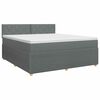 vidaXL Kontinentālā gulta ar matraci Tum&scaron;i pelēka 140 x 190 cm Audums