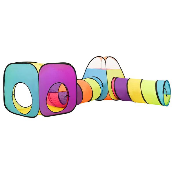 vidaXL rotaļu telts ar 250 bumbiņām, krāsaina, 190x264x90 cm