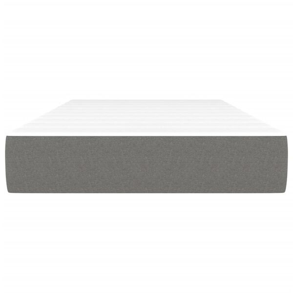 vidaXL kabatu atsperu matracis, tumši pelēks, 90x200x20 cm, audums