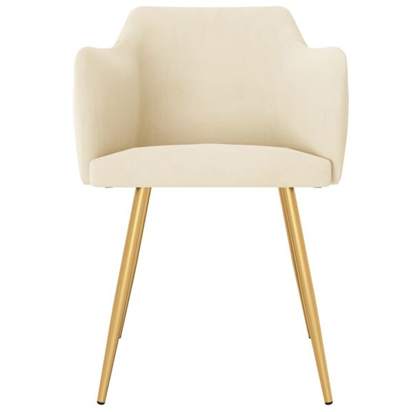 vidaXL virtuves krēsli, 6 gab., krēmkrāsas samts