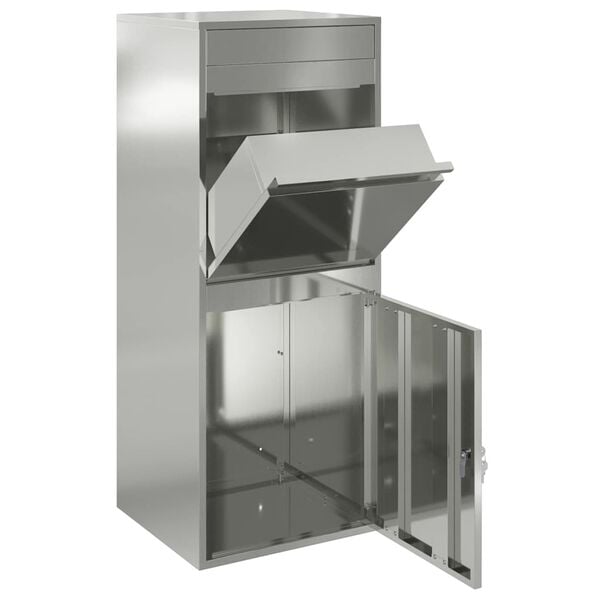 vidaXL Paku nodo&scaron;anas kaste Melna 41 x 38 x 103 cm Cinkots tērauds