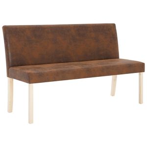 vidaXL sols, 139,5 cm, brūna mākslīgā zam&scaron;āda