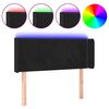 vidaXL gultas galvgalis ar LED, 93x16x78/88 cm, melns samts