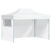 vidaXL saliekama nojume ar 3 sienām, balta, 280x410x315 cm, tērauds
