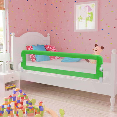 vidaXL bērnu gultas aizsargbarjera, zaļa, 120x42 cm, poliesters