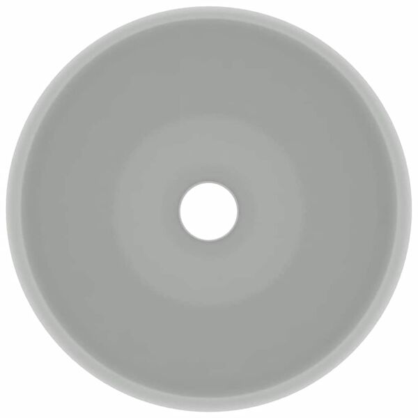 vidaXL izlietne, apaļa, 40x15 cm, matēta gai&scaron;i pelēka keramika