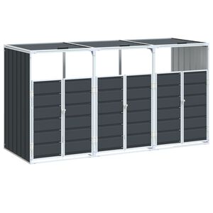 vidaXL atkritumu tvertņu novietne antracītpelēka 216x81x115 cm tērauds