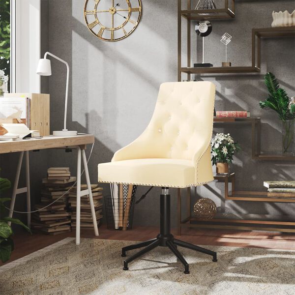 vidaXL grozāms virtuves krēsls, krēmkrāsas samts