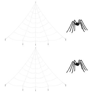 vidaXL Helovīna zirneklis ar tīklām 2 pcs Melns un balts 200 cm