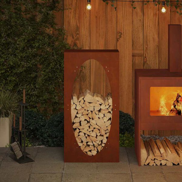 vidaXL malkas plaukts 50x23x100 cm, laikapstākļiem izturīgs tērauds