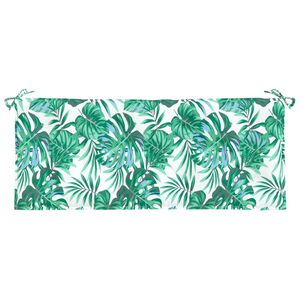 vidaXL dārza sola matracis, 120x50x7cm, audums ar lapu apdruku