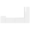 vidaXL TV skapī&scaron;u komplekts 4 pcs Augsta spīduma baltā krāsa