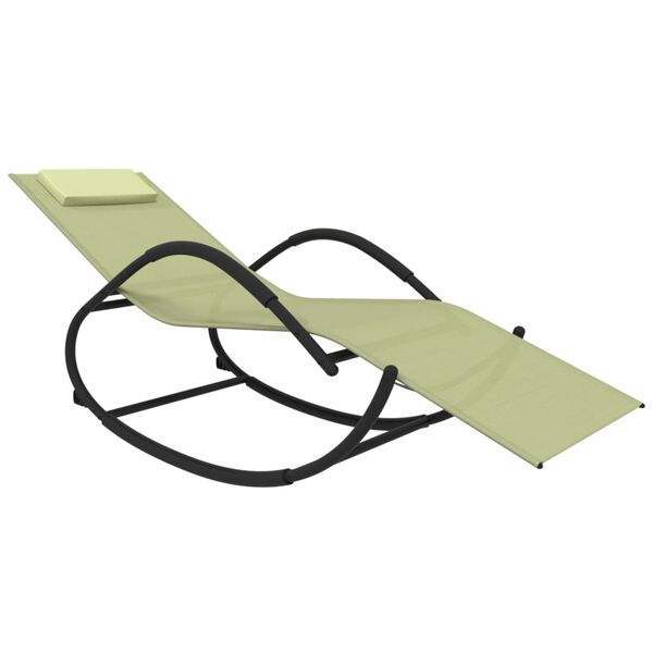 vidaXL sauļo&scaron;anās &scaron;ūpuļkrēsli, 2 gab., krēmkrāsas, tērauds, tekstilēns