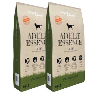 vidaXL suņu sausā barība, Adult Essence Beef, (2 x 15 kg)