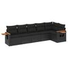 vidaXL Patio Sofa Set 6-vietīgs Black