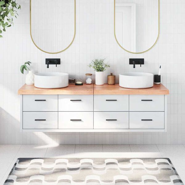 vidaXL vannasistabas letes virsma 180x50x(2-6)cm apstrādāts masīvkoks