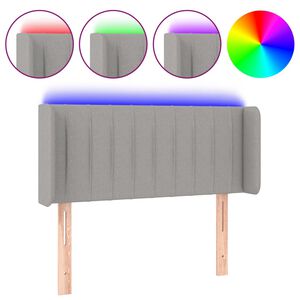 vidaXL gultas galvgalis ar LED, 83x16x78/88 cm, gai&scaron;i pelēks audums