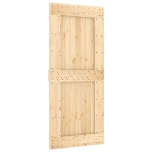 vidaXL Slīdo&scaron;ās durvis NARVIK Dabiska un melna 90 x 210 cm (213,5 cm)