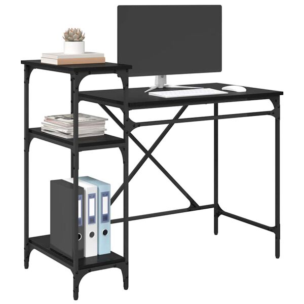 vidaXL Galds Melns ozolkoks 105 x 50 x 90 cm Inženierijas koks