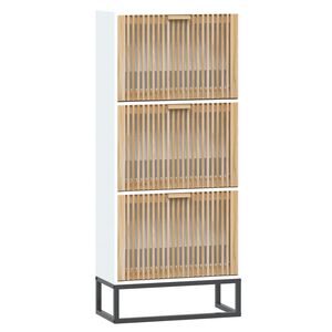 vidaXL apavu plaukts, balts, 52x25x120 cm, inženierijas koks