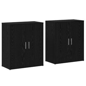 vidaXL Puse 2 gab. Melns ozolkoks 60 x 31 x 70 cm Inženierijas koks