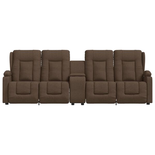 vidaXL četrvietīgs masāžas krēsls ar glāžu turētāju, brūns