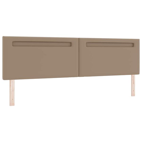 vidaXL LED gultas galva Kapučīno 200 cm Mākslīgā āda