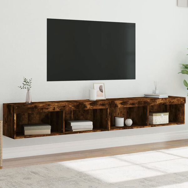 vidaXL TV skapī&scaron;i ar LED lampiņām, 2 gab., ozolkoka krāsa, 100x30x30cm