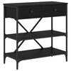 vidaXL Konsoles galds ar plauktu Melns ozolkoks 75 x 34,5 x 75 cm koka