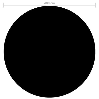 vidaXL baseina pārklājs, 488 cm, PE, melns