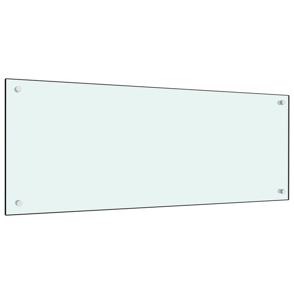 vidaXL virtuves sienas panelis, 100x40 cm, rūdīts stikls, balts