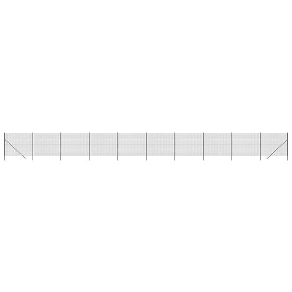 vidaXL stiepļu žogs, pelēks, 1,8x25 m, cinkots tērauds