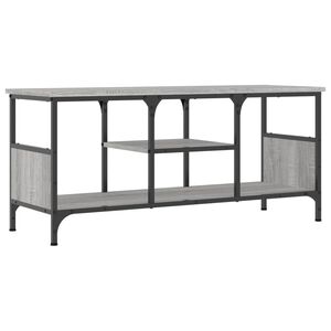 vidaXL TV skapītis, 100x35x45 cm, inženierijas koks, dzelzs, pelēks