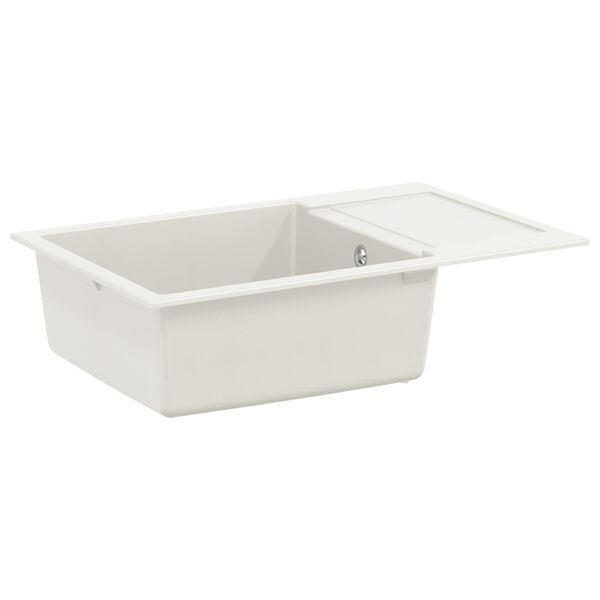 vidaXL Izlietne Balts 780 x 500 mm 80% Kvarts un 20% Sveķi