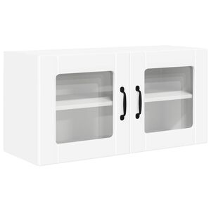vidaXL Sienas stikla skapis PORTO Balts 80 x 31 x 40 cm