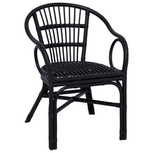 vidaXL Saliekamā krēsls Melns 58 x 60 x 81 cm Rotangpalma