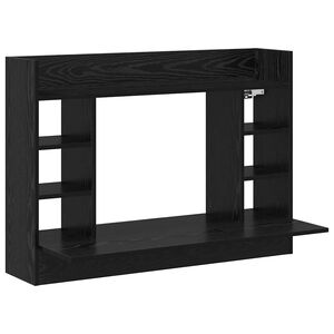 vidaXL Pie sienas stiprināms rakstāmgalds Melns ozols 105 x 48 x 75 cm