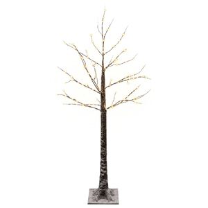 vidaXL Sniegota LED Ziemassvētku egle Brūna 22 x 22 x 120 cm Plastmasa