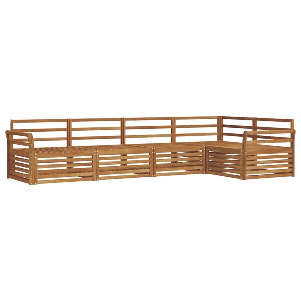 vidaXL Āra dīvānu komplekts 5 pcs Dabiska Cietā akācijas koks