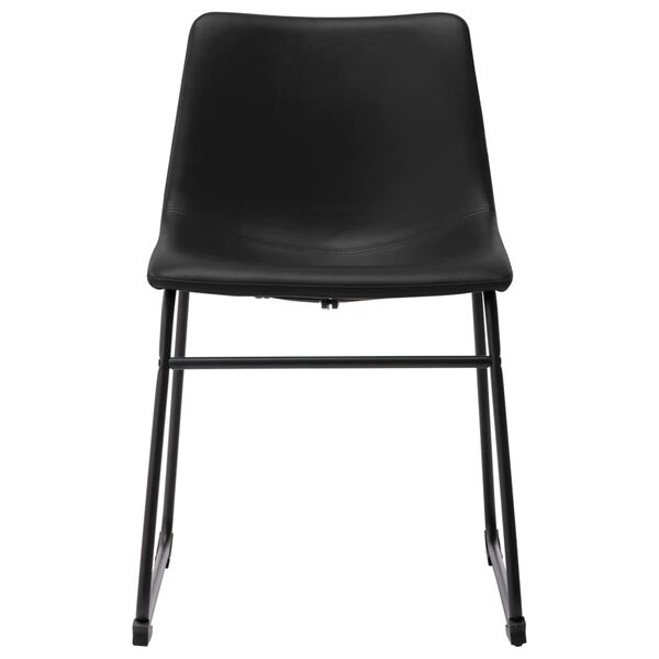 vidaXL virtuves krēsls, melna mākslīgā āda