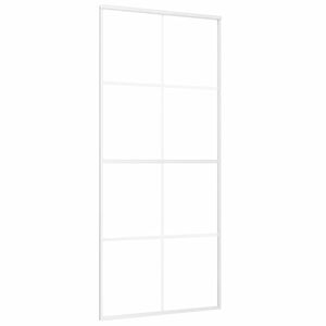 vidaXL bīdāmās durvis, 90x205 cm, matēts ESG stikls, balts alumīnijs